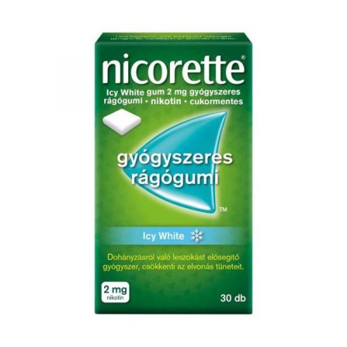 Nicorette Icy White gum 2 mg gyógyszeres rágógumi	30x