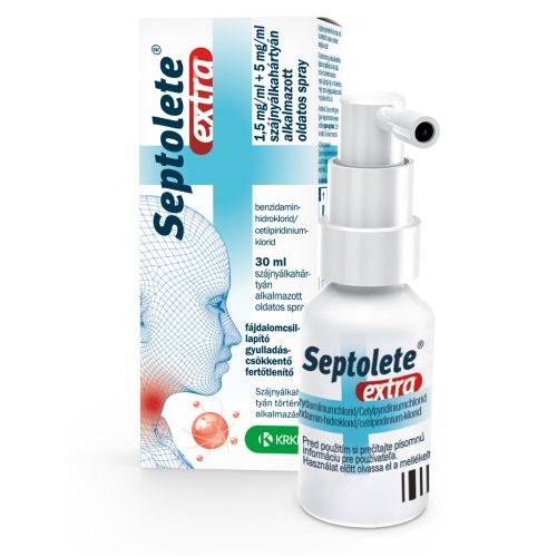 Septolete Extra 1,5mg/ml+5mg/ml szájnyálkahártyán alkalmazott spray 30ml