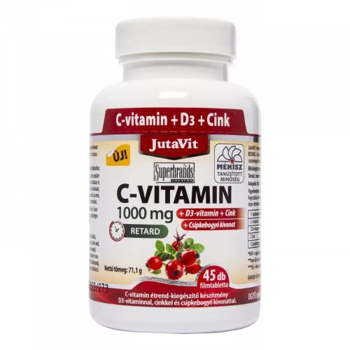 JutaVit C-vitamin 1000mg+D3+Zn+csipke retard tabl.	45x