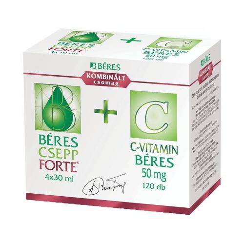 Béres Csepp Forte belsőleges oldatos cseppek 4x30ml + Béres C-vitamin 50 mg tabletta 120x