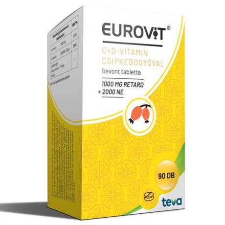 Eurovit C+ D-vitamin tabletta csipkebogyóval 90x