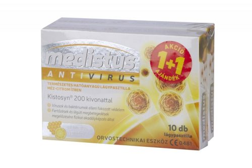 VitaPlus Medistus® Antivirus lágypasztilla méz-citrom ízben 10+10x